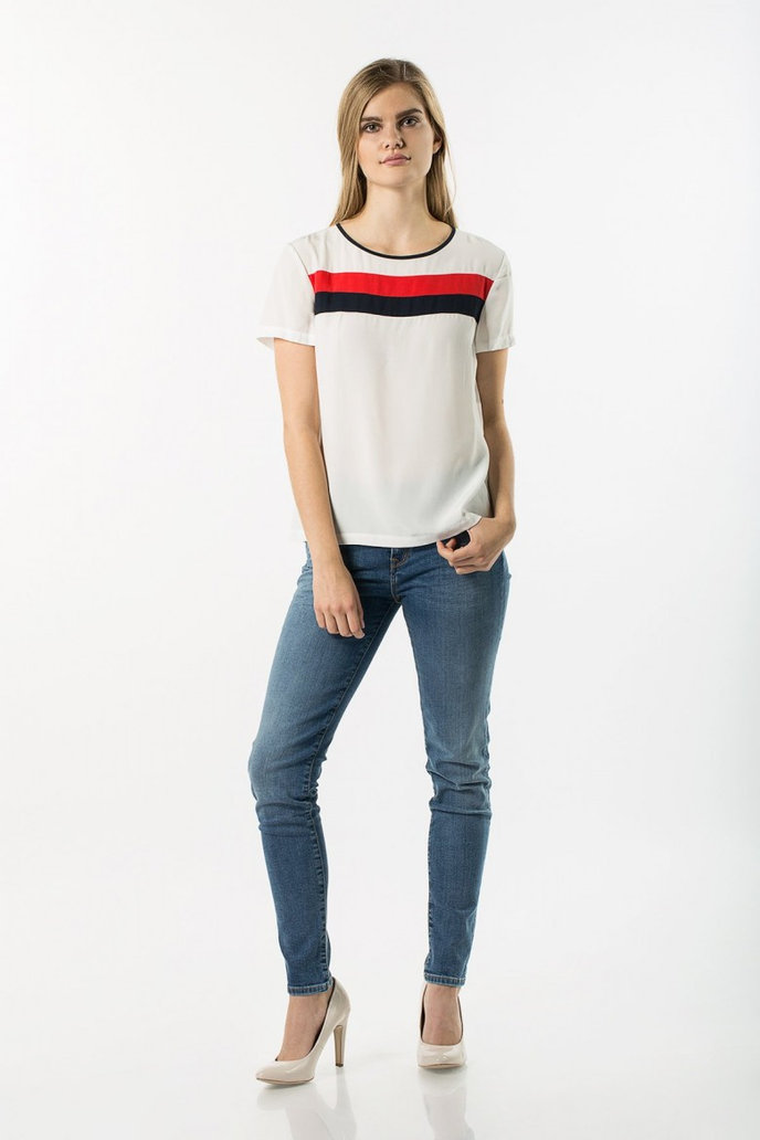 TOMMY HILFIGER JOSIE TOP SS biele