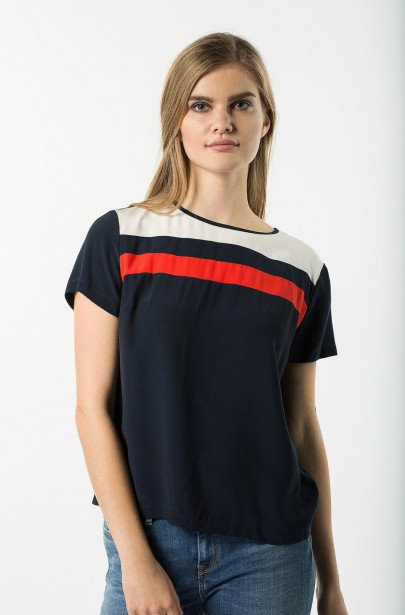 TOMMY HILFIGER JOSIE TOP SS modré