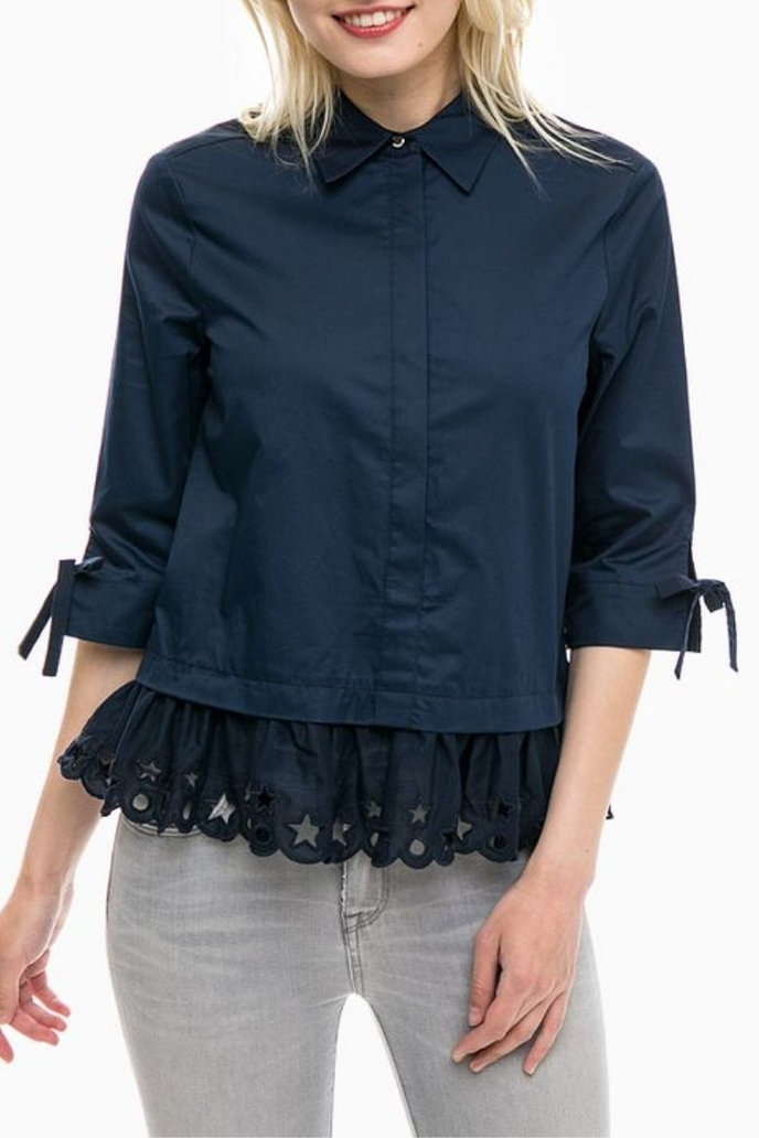 HAYETTE BLOUSE 1/2 S tmavěmodrá