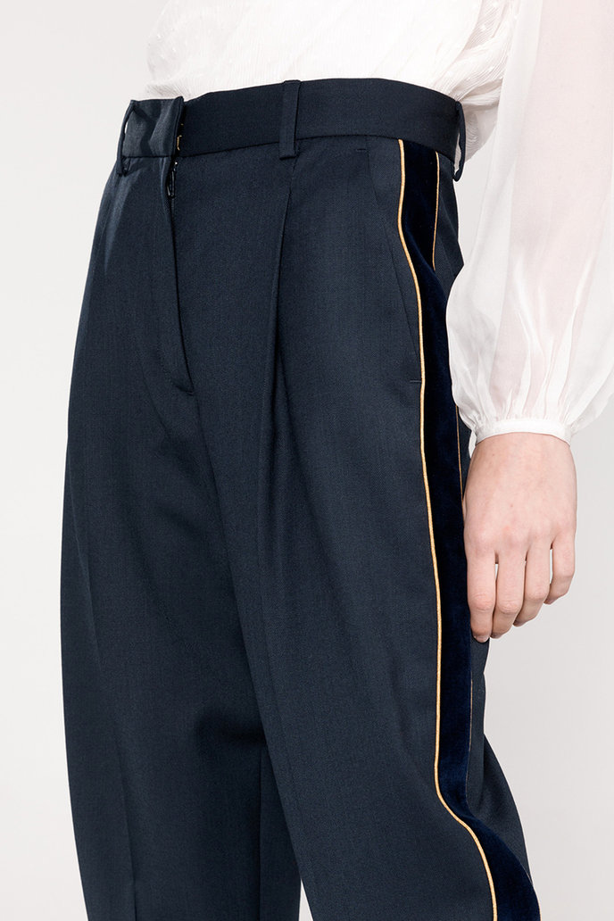 ICON PLEATED PANT tmavěmodré