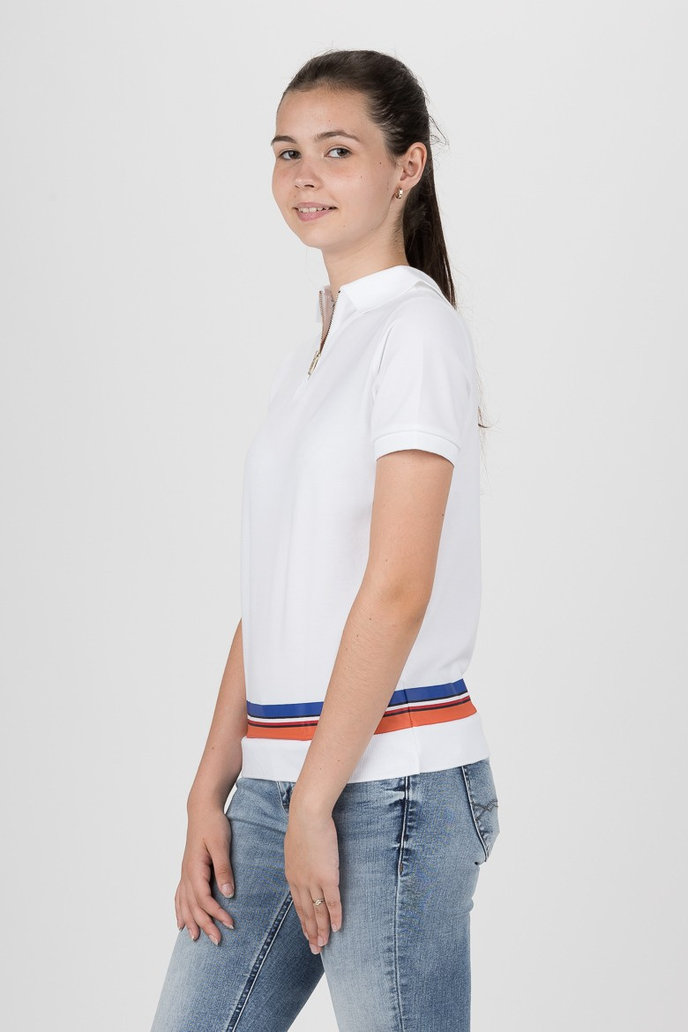 TOMMY HILFIGER CHRISTINE STR PQ POLO SS bílá