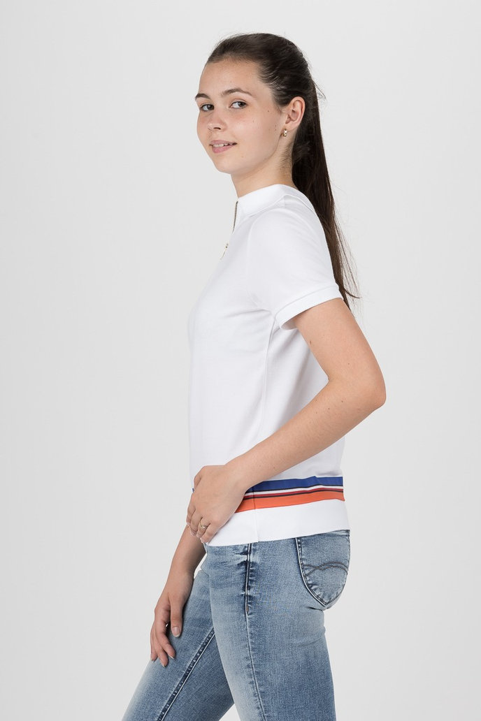 TOMMY HILFIGER CHRISTINE STR PQ POLO SS bílá