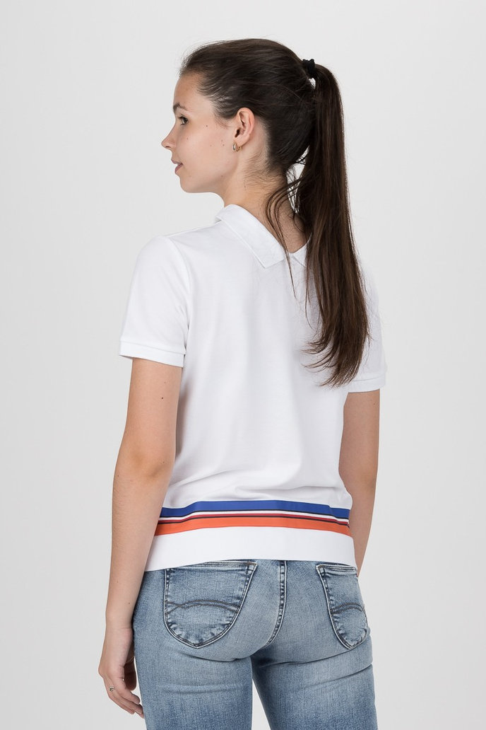 TOMMY HILFIGER CHRISTINE STR PQ POLO SS bílá