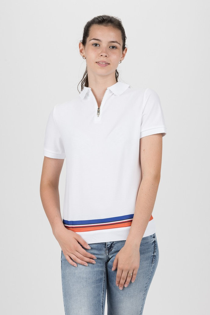 TOMMY HILFIGER CHRISTINE STR PQ POLO SS bílá