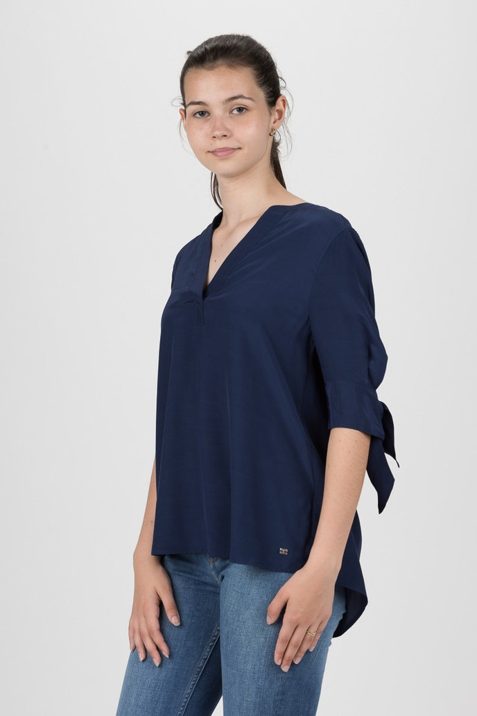 TOMMY HILFIGER FALLEEN BLOUSE 3/4 SLV tmavomodrá