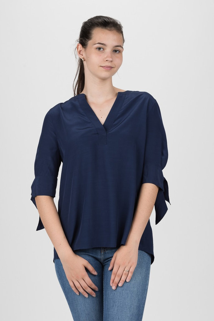 TOMMY HILFIGER FALLEEN BLOUSE 3/4 SLV tmavomodrá