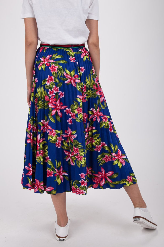 TOMMY HILFIGER ERICA MIDI SKIRT modrá-AUTO