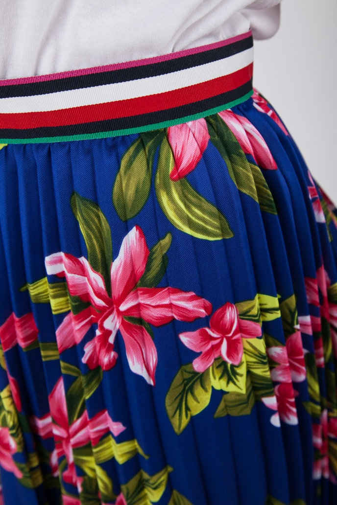 TOMMY HILFIGER ERICA MIDI SKIRT modrá-AUTO