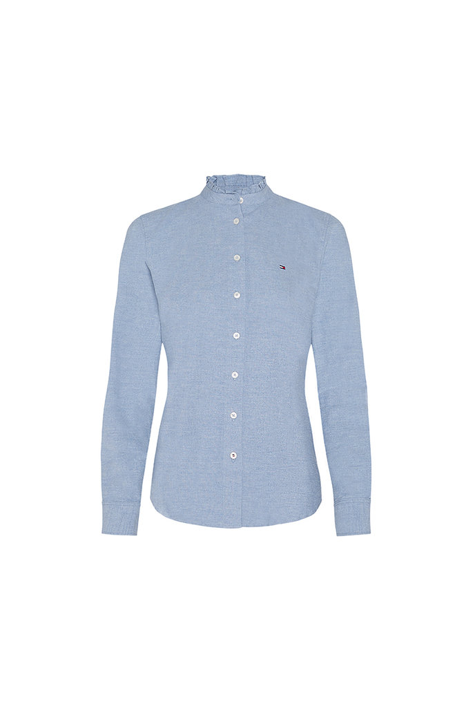 RECYCLED OXFORD REG  LS SHIRT modrá