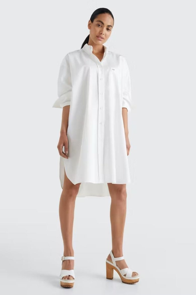 ICONS CO ARCHIVE SHIRT DRESS LS bílé